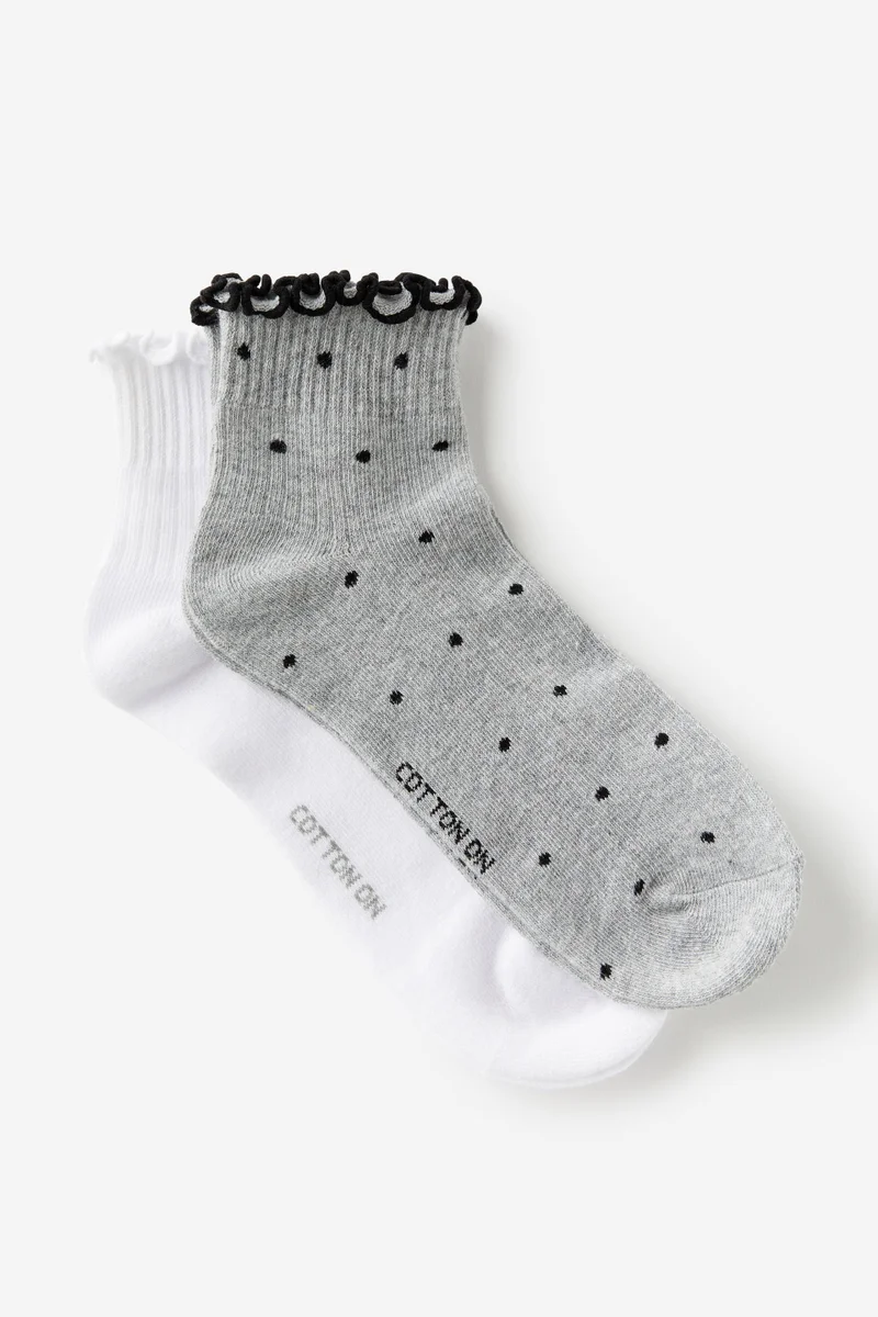 روبي The Perfect Pair Frill Rib Ankle 2Pk